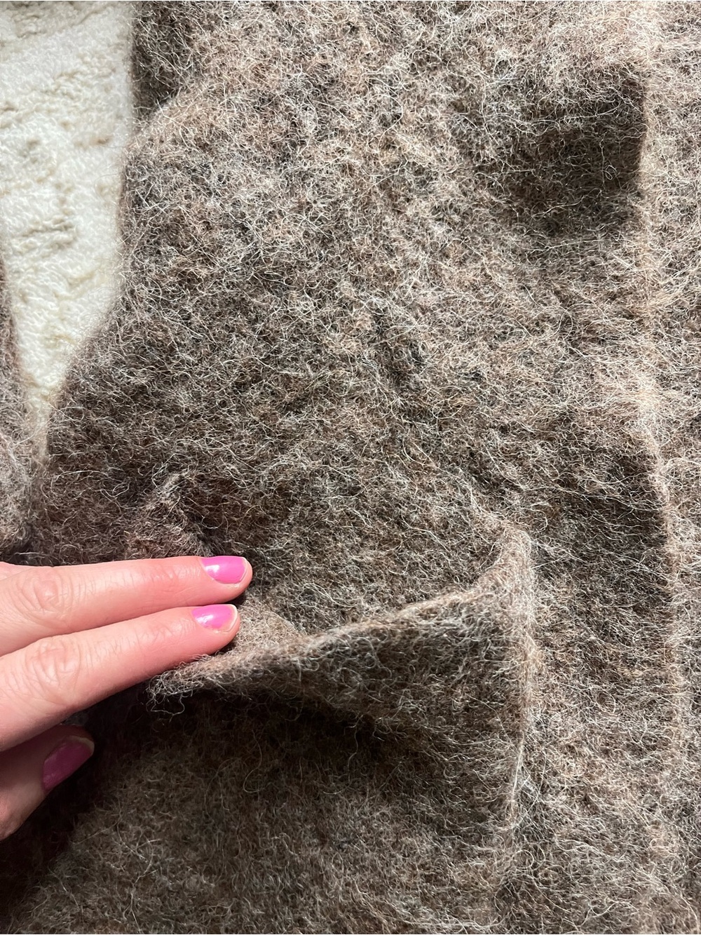 Alpaca Anthropologie Fuzzy Mocha Open Cardigan - Picture 4 of 7
